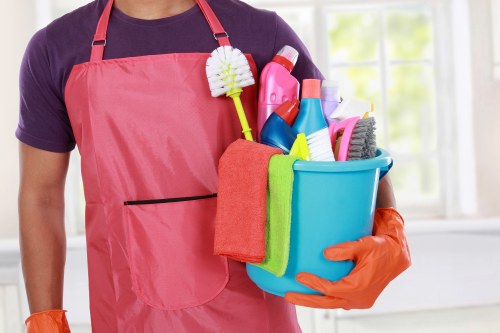 Local after builders cleaning team preparing a property for handover